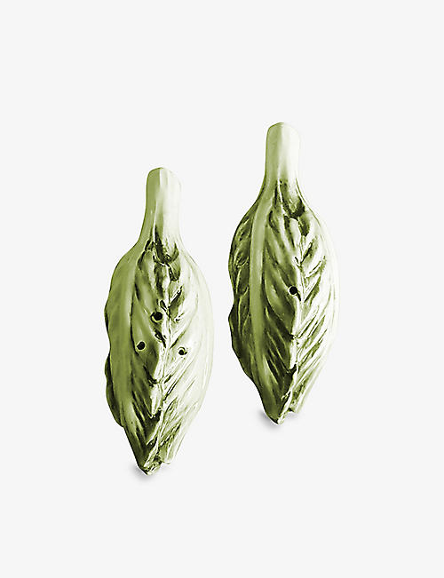 LES OTTOMANS: Radicchio hand-painted ceramic salt and pepper shakers