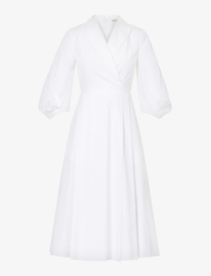 EMILIA WICKSTEAD - Brittany wrapped cotton midi dress | Selfridges.com