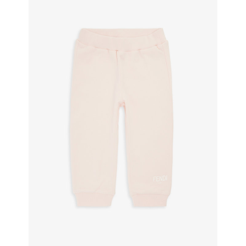 Fendi Baby Pink Logo-embroidered Elasticated-waist Stretch-cotton Jogging Bottoms 9-24 Months