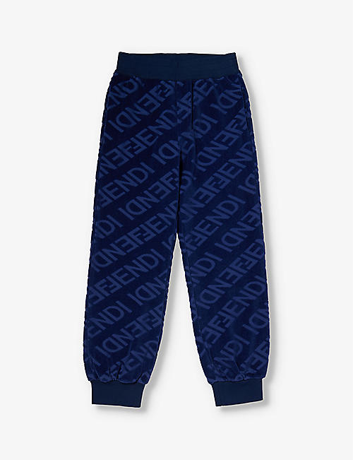 FENDI: Branded high-rise cotton-blend jogging bottoms 10-12 years