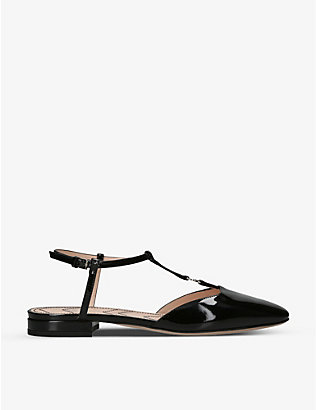 GUCCI: Marmont patent-leather ballet flats