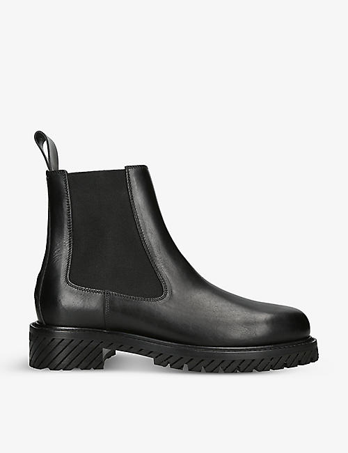 OFF-WHITE C/O VIRGIL ABLOH: Combat leather boots