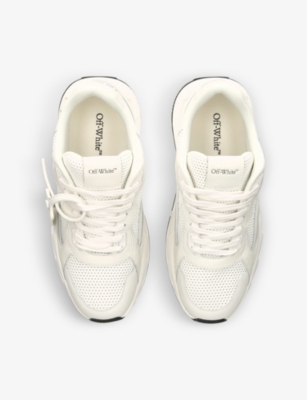 Shop Off-white C/o Virgil Abloh Boys White Kids Runner B Leather And Mesh Low-top Trainers