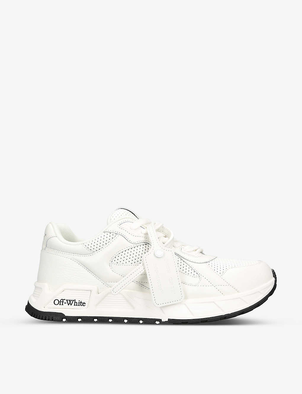 Off-white Kids' Runner B Leather And Mesh Low-top Trainers In White