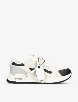 OFF-WHITE C/O VIRGIL ABLOH: Runner B leather and mesh low-top trainers