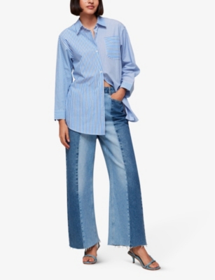 Whistles Womens Multi-coloured Millie Stripe Oversized Cotton Shirt In Multi-coloured