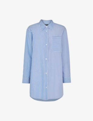Whistles Womens Multi-coloured Millie Stripe Oversized Cotton Shirt In Multi-coloured