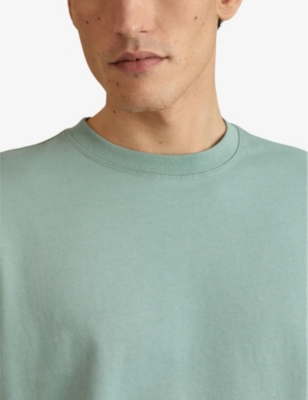 Shop Reiss Men's Canton Green Tate Short-sleeve Relaxed-fit Cotton T-shirt