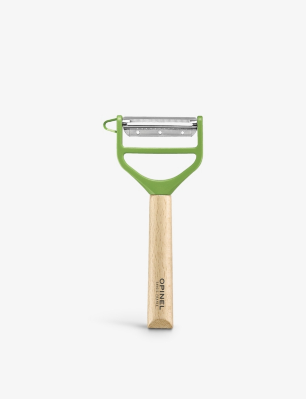 T-duo stainless-steel and beechwood peeler