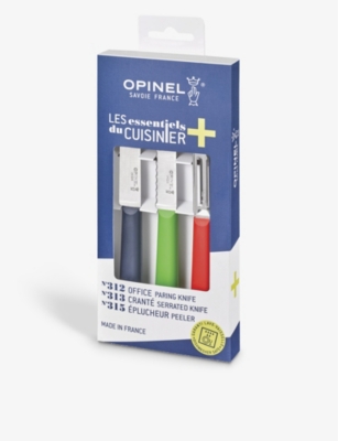 OPINEL: Opinel Les Essentiels Trio kitchen stainless-steel knife and peeler set