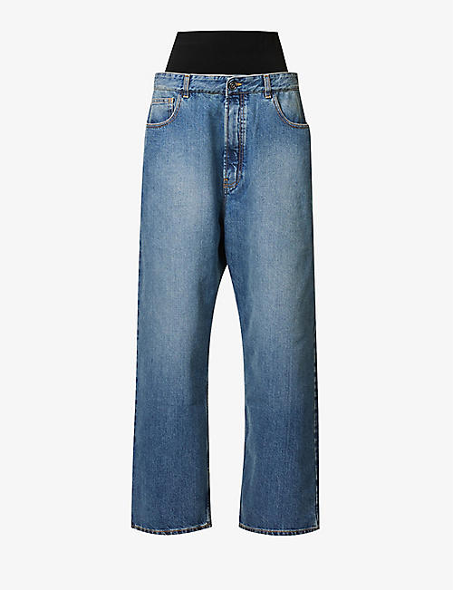 AZZEDINE ALAIA: Relaxed-fit straight-leg high-rise jeans
