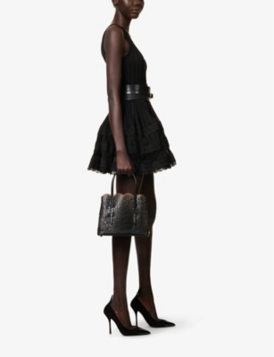 Shop Alaïa Alaia Women's Noir Alaia Crinoline Scoop-neck Stretch-woven Mini Dress