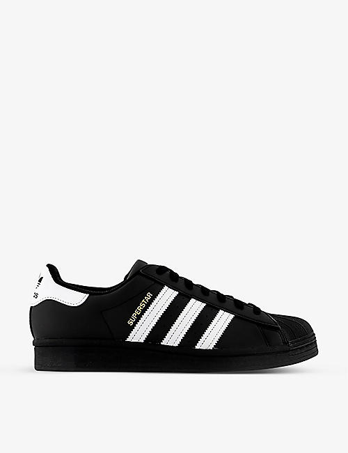 ADIDAS: Superstar logo-embossed low-top leather trainers