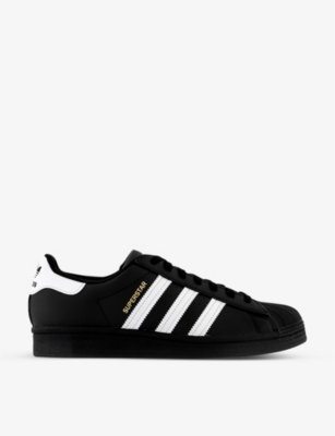 Shop Adidas Originals Womens Black White Superstar Logo-embossed Low-top Leather Trainers