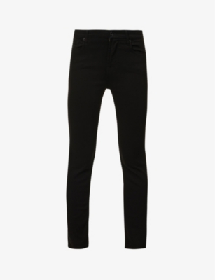 7 For All Mankind Womens Black The Ankle Skinny B(air) Slim-fit Mid-rise Stretch-woven Jeans