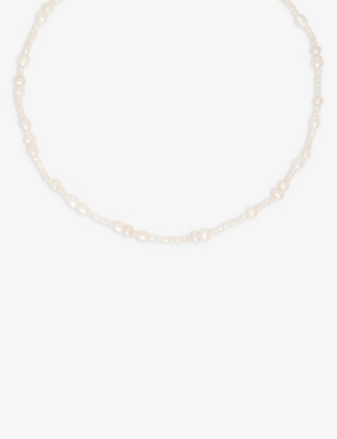 Astrid & Miyu Serenity Beaded Gold-toned Brass And Freshwater Pearl Necklace