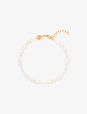 ASTRID & MIYU: Serenity beaded gold-plated brass and pearl bracelet