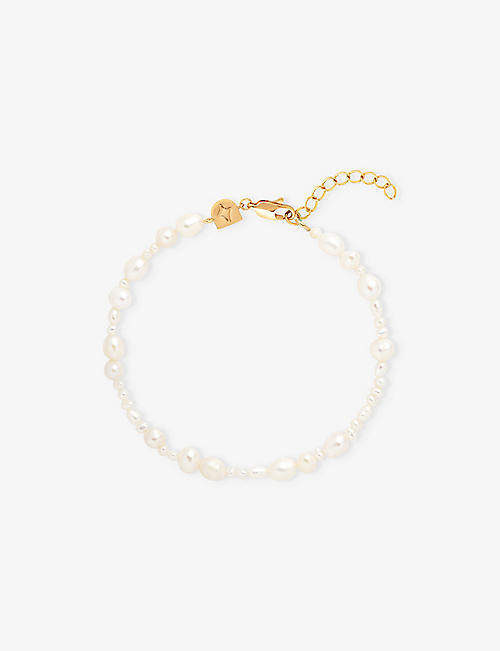 ASTRID & MIYU: Serenity beaded gold-plated brass and pearl bracelet