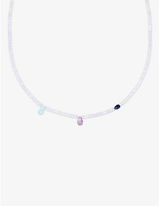 ASTRID & MIYU: 18ct yellow gold-plated recycled sterling-silver and semi-precious stones necklace