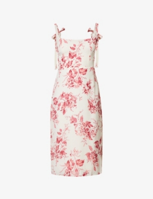 REFORMATION BESSE FLORAL-PRINT WOVEN MIDI DRESS,68301966