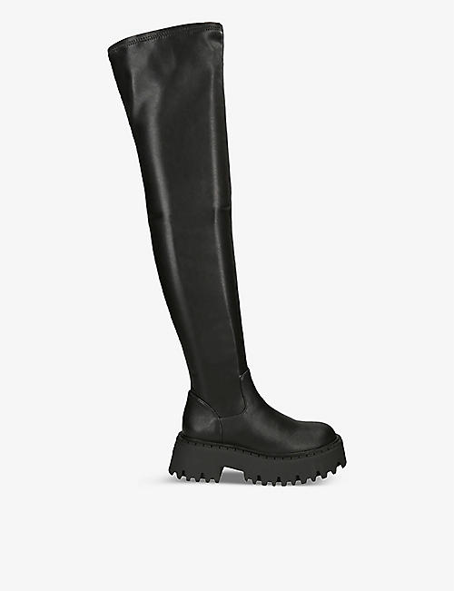 STEVE MADDEN: Outsource chunky-soul faux-leather high-leg boots