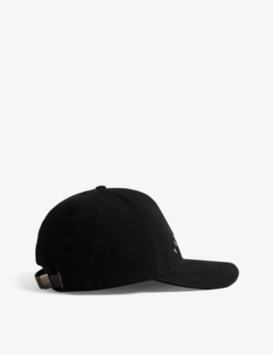 Ted Baker Frreddi Branded Cotton Cap In Black