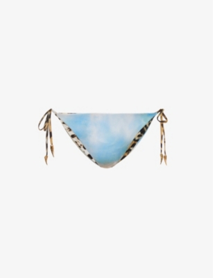Roberto Cavalli Womens Multicolour Graphic-print Mid-rise Bikini Bottoms In Multicolour