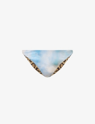 Roberto Cavalli Womens Multicolour Graphic-pattern Mid-rise Bikini Bottoms In Multicolour