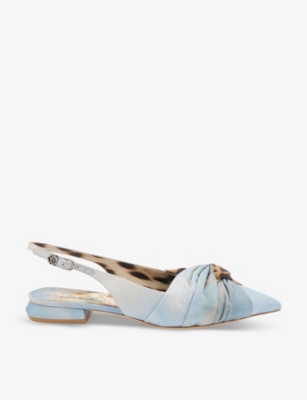 Roberto Cavalli Womens Multicolour Ballerina Graphic-print Leather Slingback Pumps In Multicolour