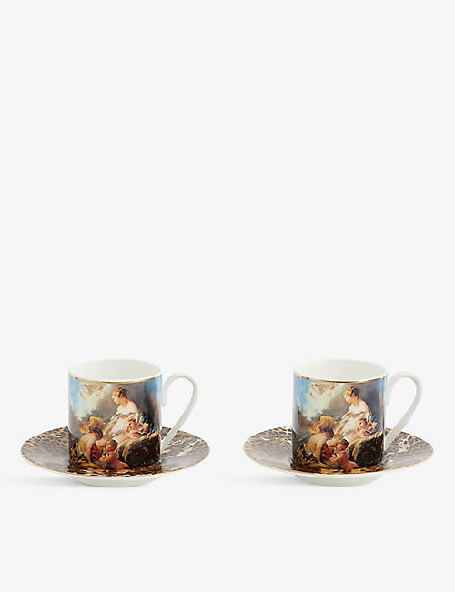 ROBERTO CAVALLI: Wild Leda porcelain coffee cup and saucer set