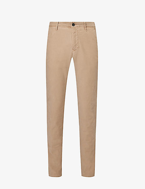 SLOWEAR: Belt-loop slip-pocket straight-leg regular-fit stretch-cotton trousers