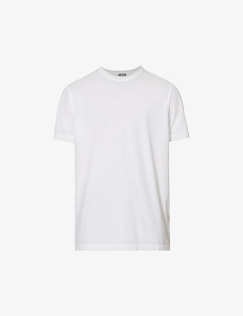 SLOWEAR: Crewneck short-sleeved cotton-jersey T-shirt