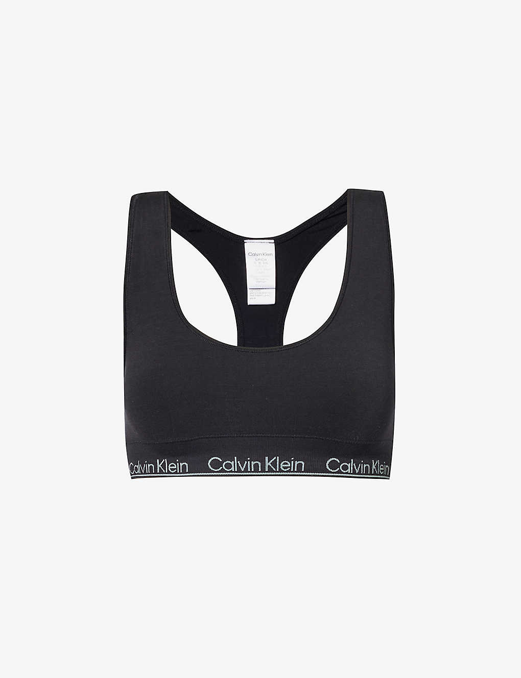 Calvin Klein Modern Logo-print Stretch-woven Bra In Black