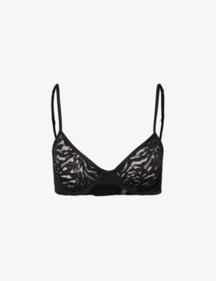 Shop Calvin Klein Womens Black Intrinsic Non-padded Stretch-lace Bra