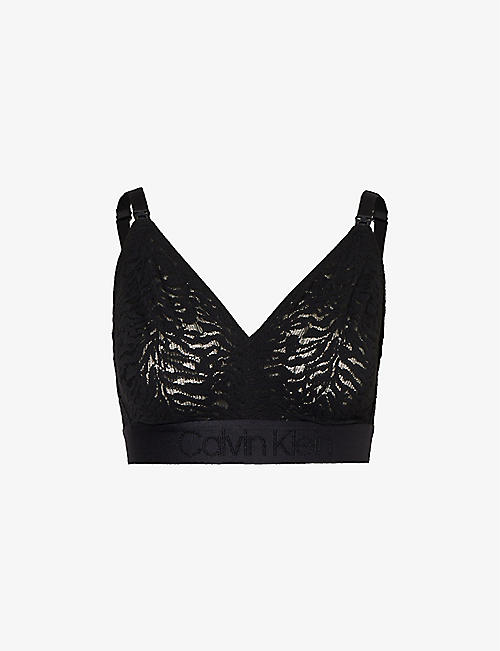 CALVIN KLEIN: Intrinsic logo-embroidered stretch-lace maternity bra