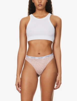 CALVIN KLEIN: Modern branded stretch-lace thong