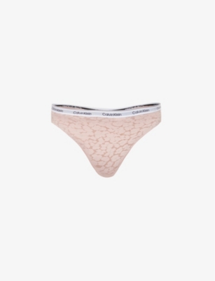 Calvin Klein Allover Lace String Thong In Subdued