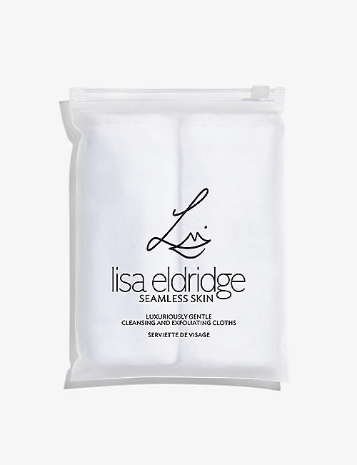 LISA ELDRIDGE BEAUTY: Luxuriously Gentle cleansing and exfoliating cloth set of two