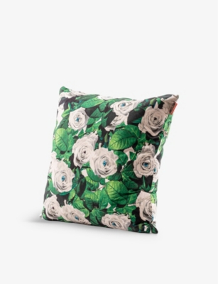 SELETTI: Seletti x TOILETPAPER graphic-print woven cushion 67cm x 67cm