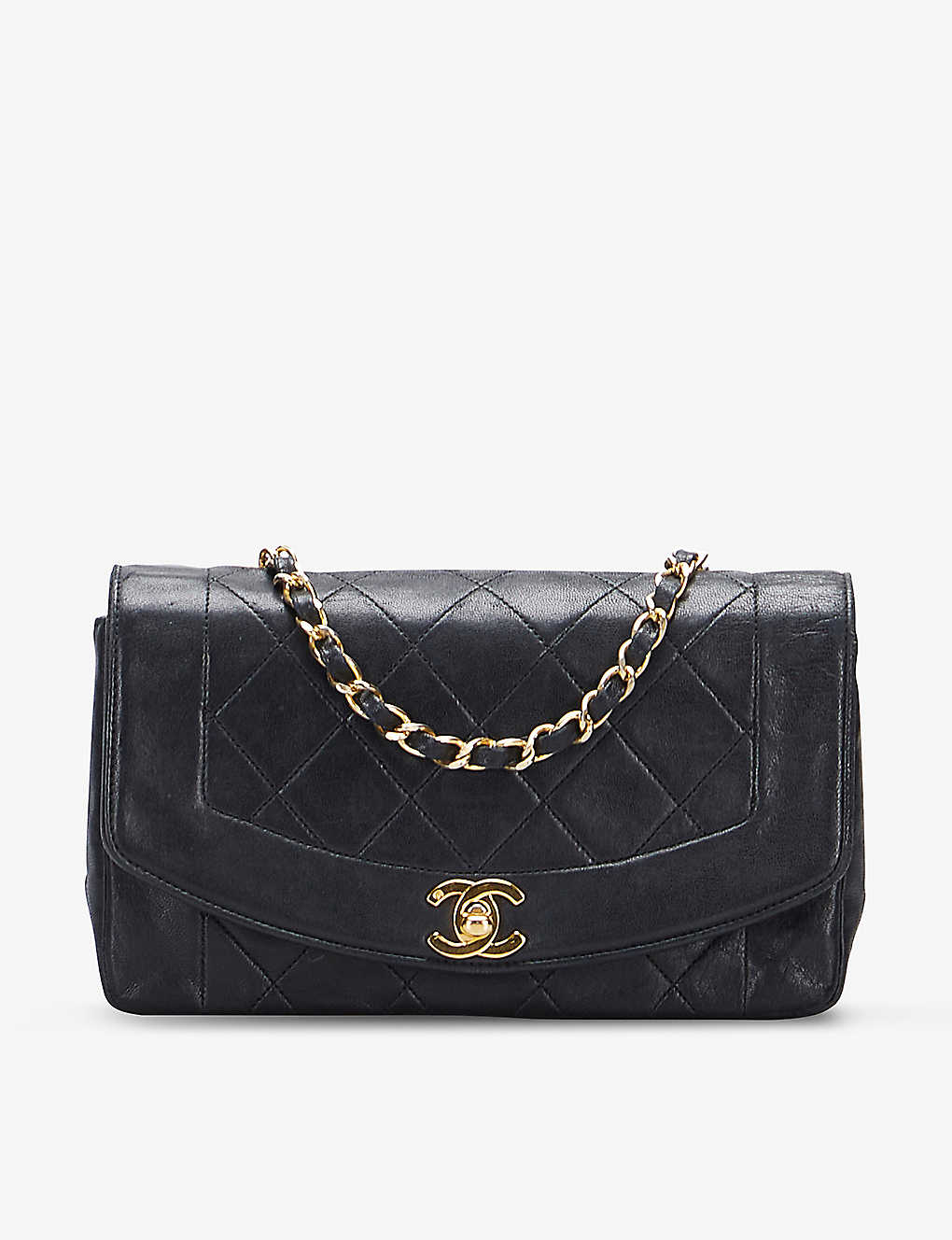 Reselfridges Women'S Black Pre-Loved Chanel Diana Small Leather