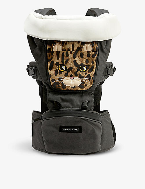DOLCE & GABBANA: Marsupio leopard-print cotton-blend baby carrier
