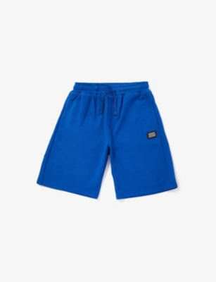 DOLCE & GABBANA: Bermuda logo-plaque cotton-jersey shorts 10-12 years
