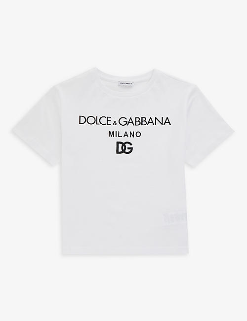 DOLCE & GABBANA: Logo text-print cotton-jersey T-shirt 4-12 years