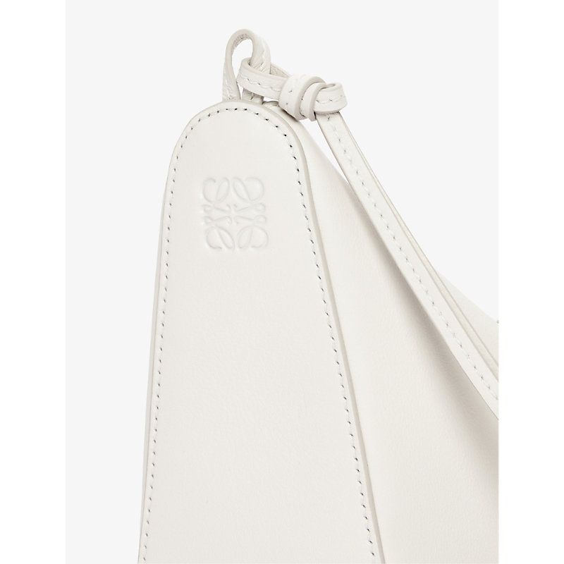 Shop Loewe Hammock Hobo Mini Leather Cross-body Bag In Soft White