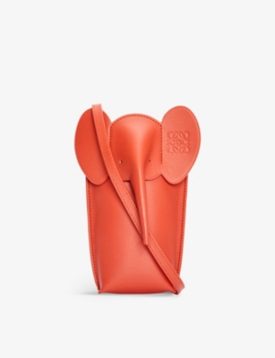 Shop Loewe Women's Sunrise Orange Elephant Leather Cross-body Bag