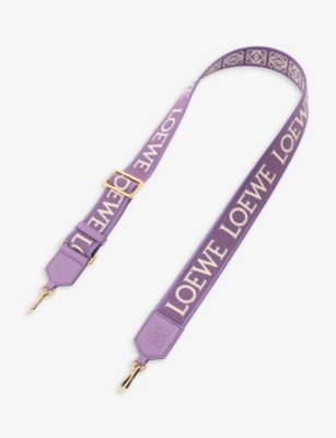 LOEWE: Anagram loop cotton and leather bag strap