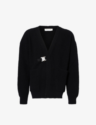 1017 ALYX 9SM: Rollercoaster-buckle relaxed-fit wool-blend cardigan