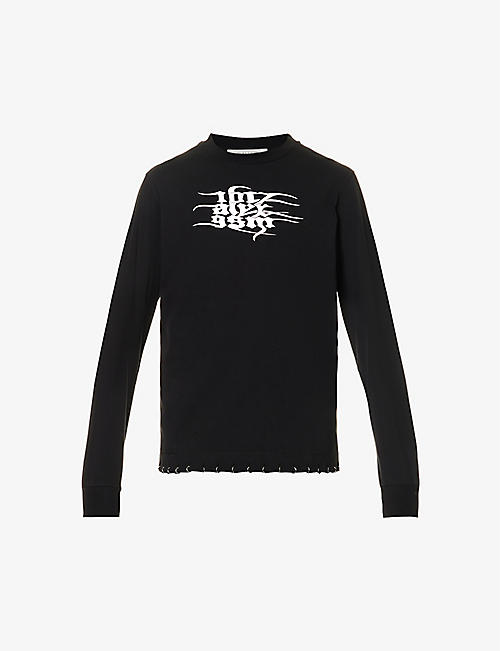 1017 ALYX 9SM: Branded-print long-sleeved cotton-jersey T-shirt