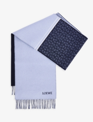 LOEWE: Logo-embroidered wool and cashmere-blend scarf