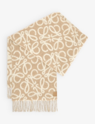 LOEWE: Anagram-patch wool and alpaca-blend scarf